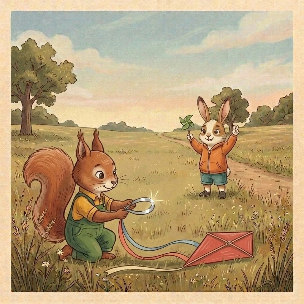 Aurelia attaches a silver loop while Pip observes with his green pinwheel, fully visible and safely away.